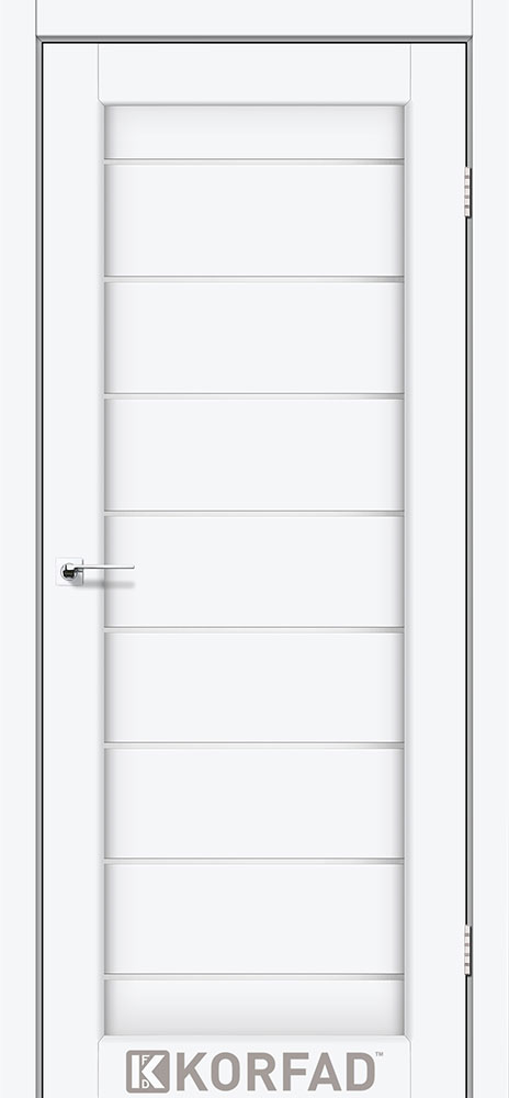 Міжкімнатні двері Korfad PND-01 (Білий перламутр) скло сатин