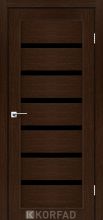 Міжкімнатні двері Korfad PD-01 (Венге) чорне скло