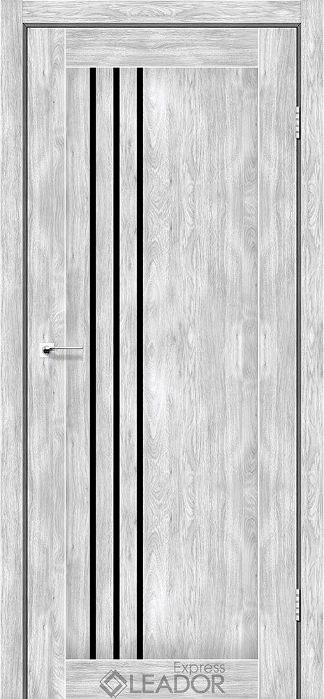 Міжкімнатні двері Leador Express Belluno (Клен роял) чорне скло