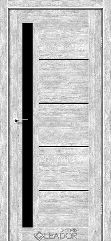Міжкімнатні двері Leador Express Rim (Клен роял) чорне скло