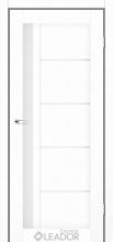 Міжкімнатні двері Leador Express Rim (Білий льон) скло сатин
