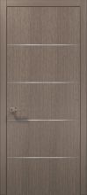 Міжкімнатні двері Папа Карло Plato PL-02 (Дуб сірий) Алюміній срібло