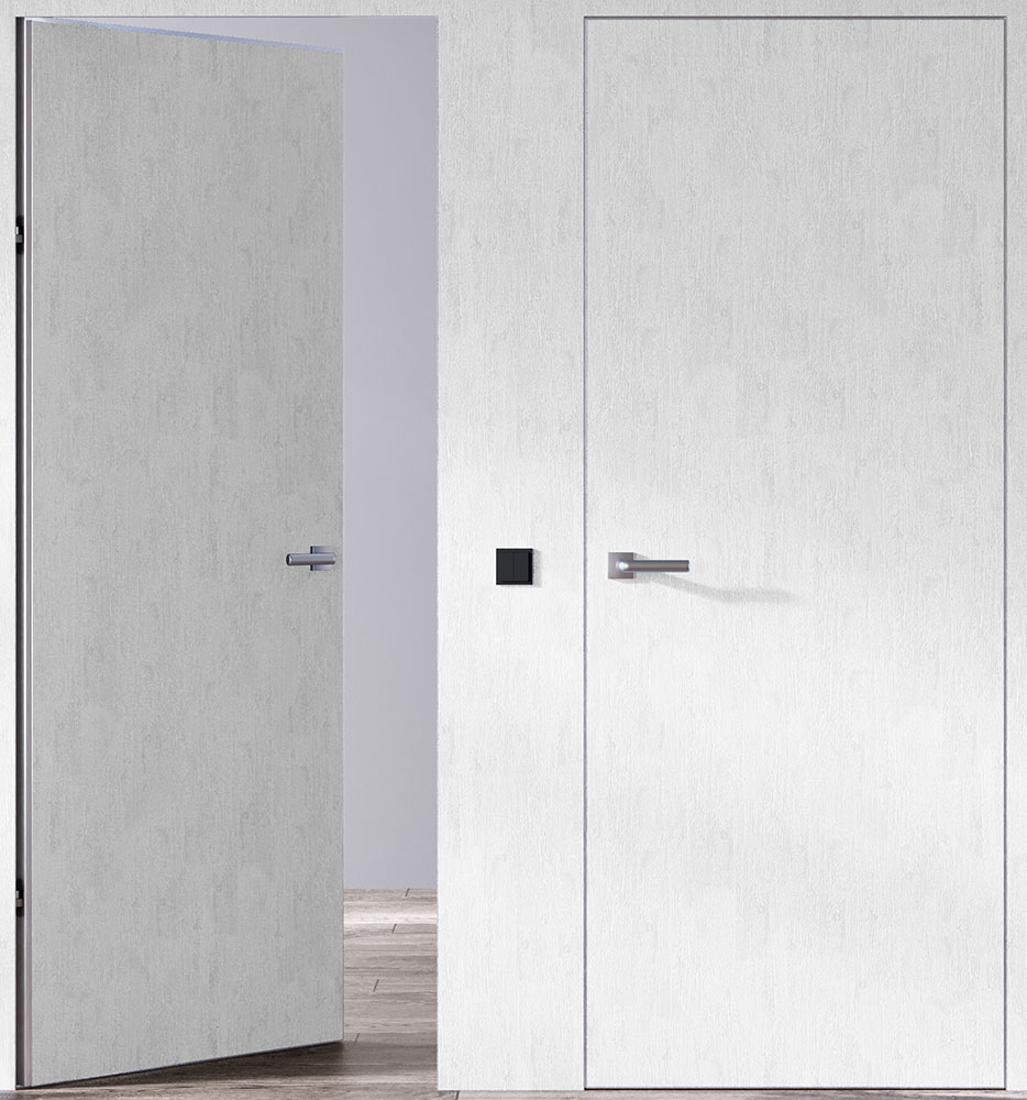 Міжкімнатні двері прихованого монтажу Abwehr Smart-Invisible Inside кромка AL сірий