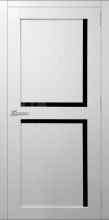 Міжкімнатні двері Druid Classic Ліверпуль (Білий матовий) чорне скло