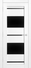 Міжкімнатні двері Calmness Сіті Спейс (Білий матовий) чорне скло