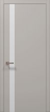 Міжкімнатні двері Папа Карло Plato PL-04 (Світло-сірий супермат) Скло біле