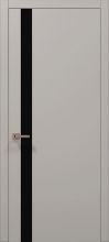 Міжкімнатні двері Папа Карло Plato PL-04 (Світло-сірий супермат) Скло чорне