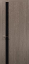 Міжкімнатні двері Папа Карло Plato PL-04 (Дуб сірий) Скло чорне
