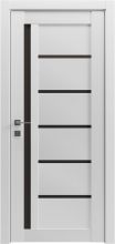 Міжкімнатні двері Rodos Grand ДП Lux-6 (Білий) Чорне скло