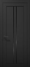 Міжкімнатні двері Папа Карло Tetra T-02 чорне скло (Чорний матовий)