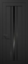 Міжкімнатні двері Папа Карло Tetra T-03 чорне скло (Чорний матовий)