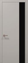 Міжкімнатні двері Папа Карло Plato PL-05 (Світло-сірий супермат) Скло чорне