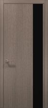 Міжкімнатні двері Папа Карло Plato PL-05 (Дуб сірий) Скло чорне