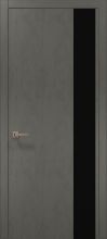 Міжкімнатні двері Папа Карло Plato PL-05 (Бетон сірий) Скло чорне