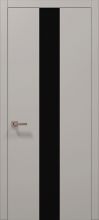 Міжкімнатні двері Папа Карло Plato PL-06 (Світло-сірий супермат) Скло чорне