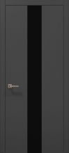 Міжкімнатні двері Папа Карло Plato PL-06 (Темно-сірий супермат) Скло чорне