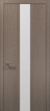 Міжкімнатні двері Папа Карло Plato PL-06 (Дуб сірий) Скло біле