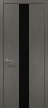 Міжкімнатні двері Папа Карло Plato PL-06 (Бетон сірий) Скло чорне