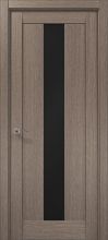 Міжкімнатні двері Папа Карло Millenium ML-01 скло чорне (Дуб сірий)