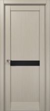 Міжкімнатні двері Папа Карло Millenium ML-63 скло чорне (Дуб кремовий)