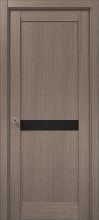 Міжкімнатні двері Папа Карло Millenium ML-63 скло чорне (Дуб сірий)