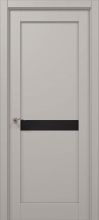 Міжкімнатні двері Папа Карло Millenium ML-63 скло чорне (Світло-сірий супермат)