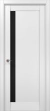 Міжкімнатні двері Папа Карло Millenium ML-64 скло чорне (Білий матовий)