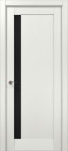 Міжкімнатні двері Папа Карло Millenium ML-64 скло чорне (Ясен білий)