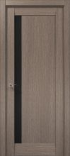 Міжкімнатні двері Папа Карло Millenium ML-64 скло чорне (Дуб сірий)