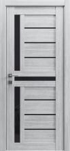 Міжкімнатні двері Rodos Grand ДП Lux-8 (Дрімвуд сірий) Чорне скло