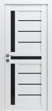 Міжкімнатні двері Rodos Grand ДП Lux-8 чорне скло (Клен білий)