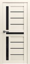 Міжкімнатні двері Rodos Grand ДП Lux-8 чорне скло (Бежевий)
