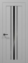 Міжкімнатні двері Папа Карло Tetra T-03 чорне скло (Сірий матовий)