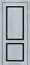 Міжкімнатні двері Korfad Express Leonardo Nobilis, скло чорне (Цемент світлий)