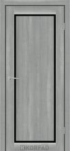Міжкімнатні двері Korfad Express Leonardo Legacy, скло чорне (Ясен сталевий)