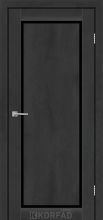 Міжкімнатні двері Korfad Express Leonardo Legacy, скло чорне (Бетон графіт)