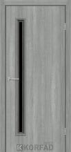 Міжкімнатні двері Korfad Express Canto Corner Glass-01, скло чорне (Ясен сталевий)