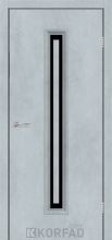 Міжкімнатні двері Korfad Express Canto Corner Glass-02, скло чорне (Цемент світлий)
